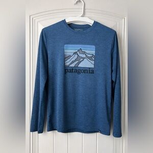 Patagonia Capilene Cool Daily Mens S Blue UPF 50 Long Sleeve Performance Shirt